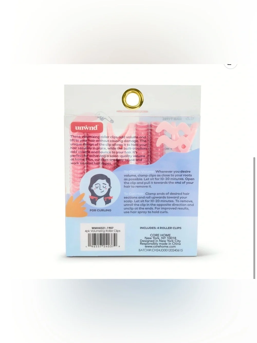 Unwind | Volumizing Hair Roller Clip - (2) 4 Packs